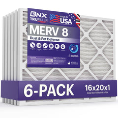 BNX TruFilter front packaging showing six-pack and size for easy identification