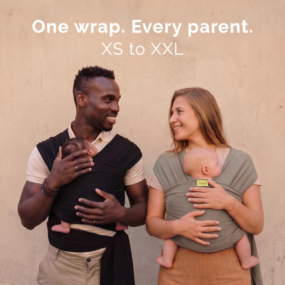 Boba wrap holding newborn demonstrating secure, ergonomic positioning