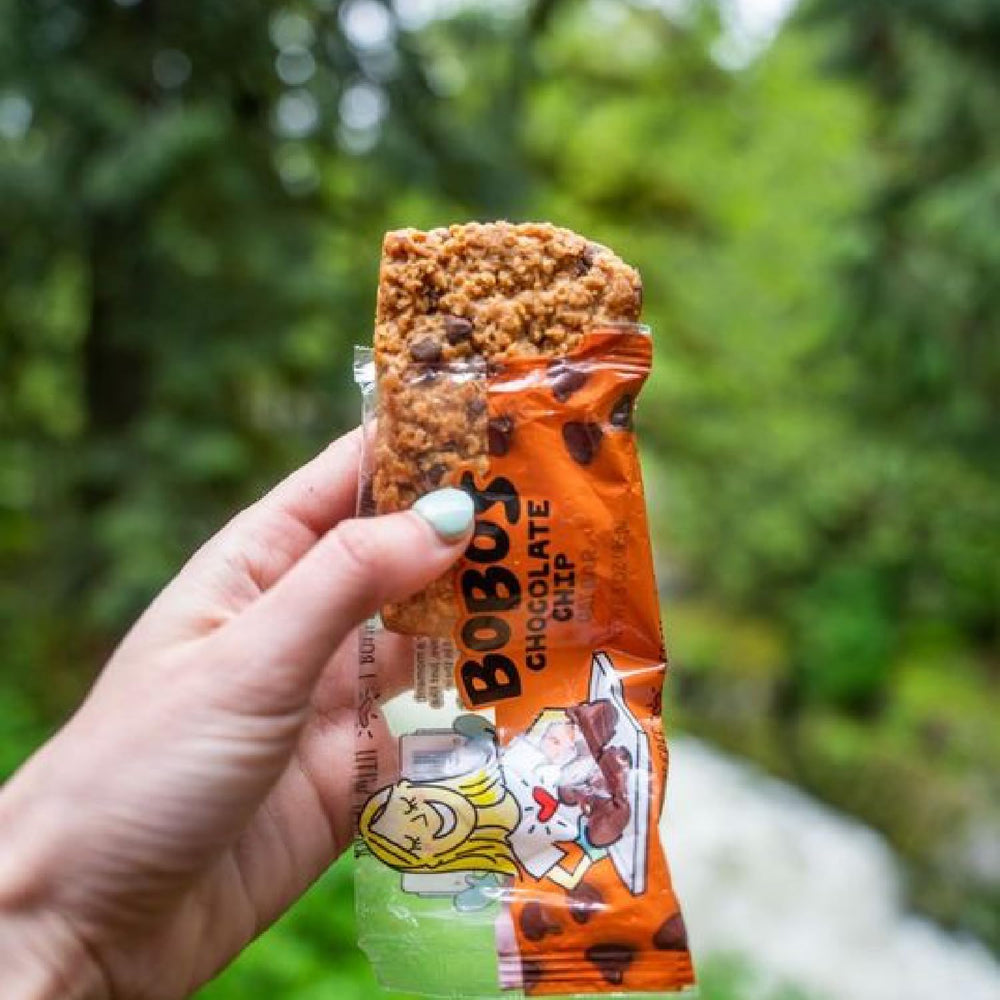 Bobo's bars packed in a lunchbox for portable plant-based snacking