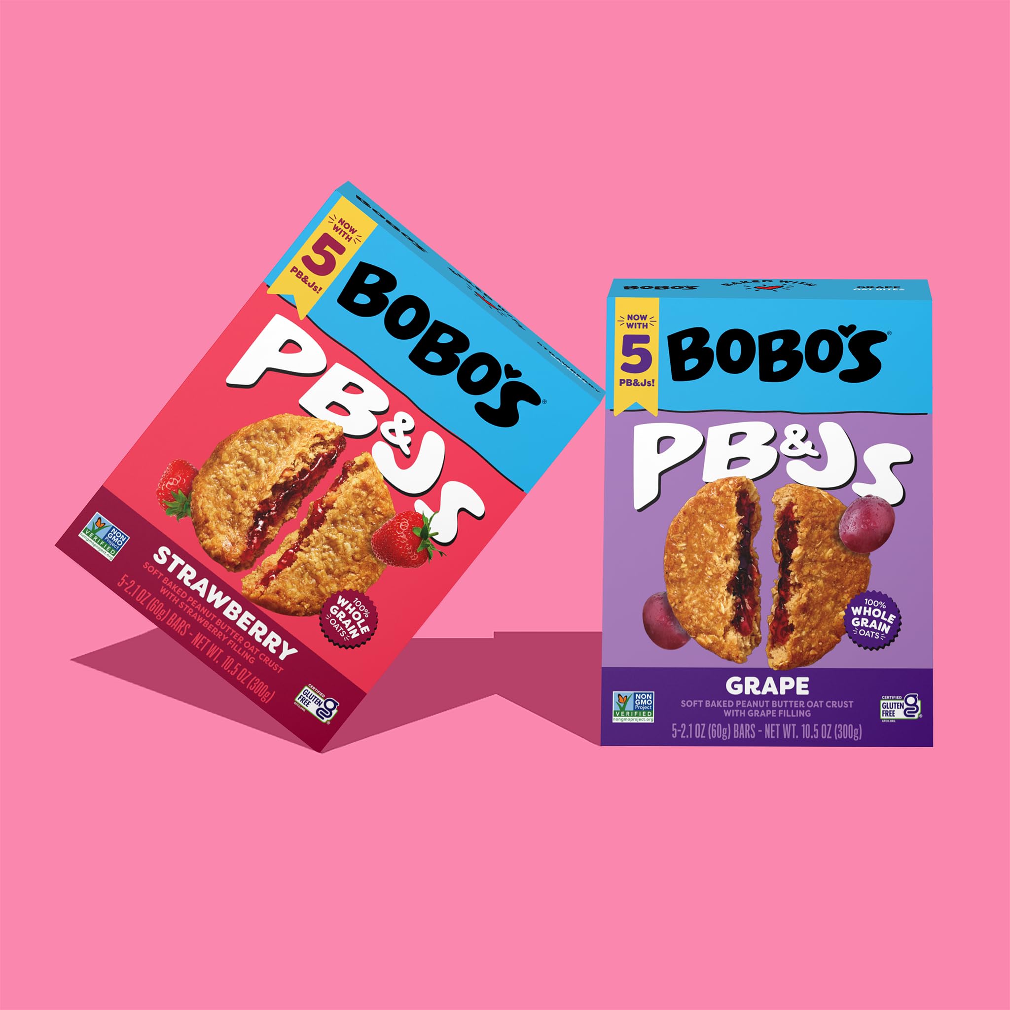 Full 24-count Bobo's box stacked to show pantry-ready bulk supply