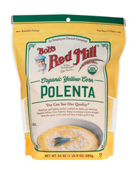 Bob's Red Mill close-up of coarse yellow grits texture for authentic flavor