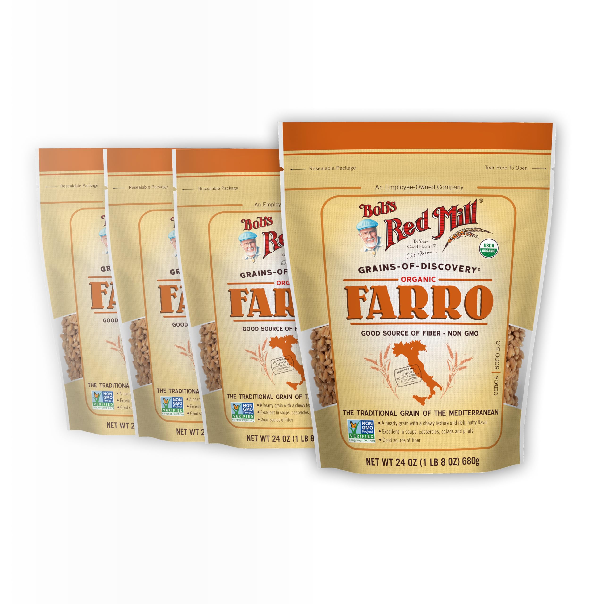 Bob's Red Mill front packaging showing 24oz bag and organic branding for pantry readiness