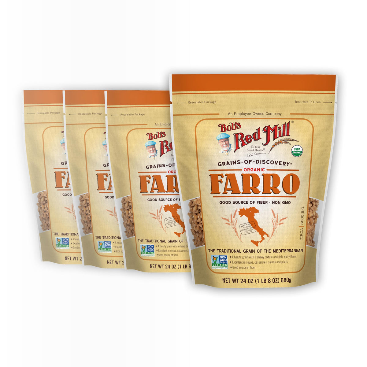 Bob's Red Mill front packaging showing 24oz bag and organic branding for pantry readiness