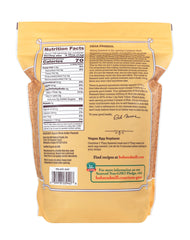 Bob's Red Mill fine texture closeup of golden flaxseed meal highlighting smooth grind and mixability