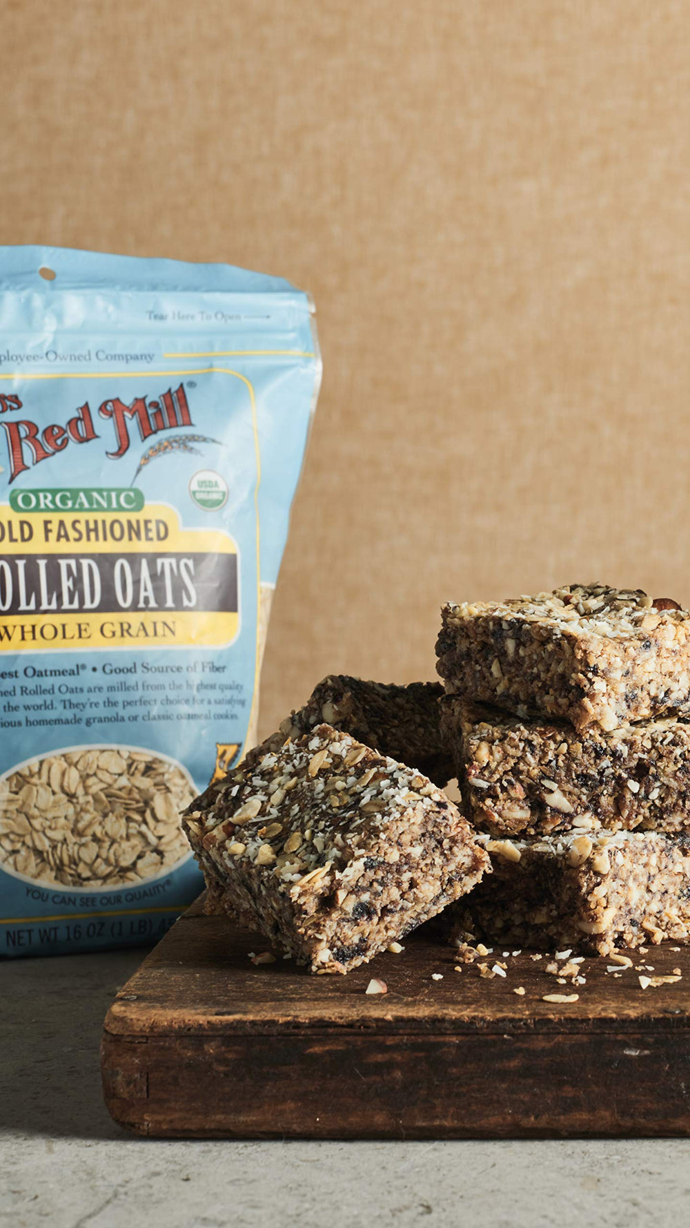 Bob's Red Mill bag on pantry shelf showing bulk supply for weekly meal prep