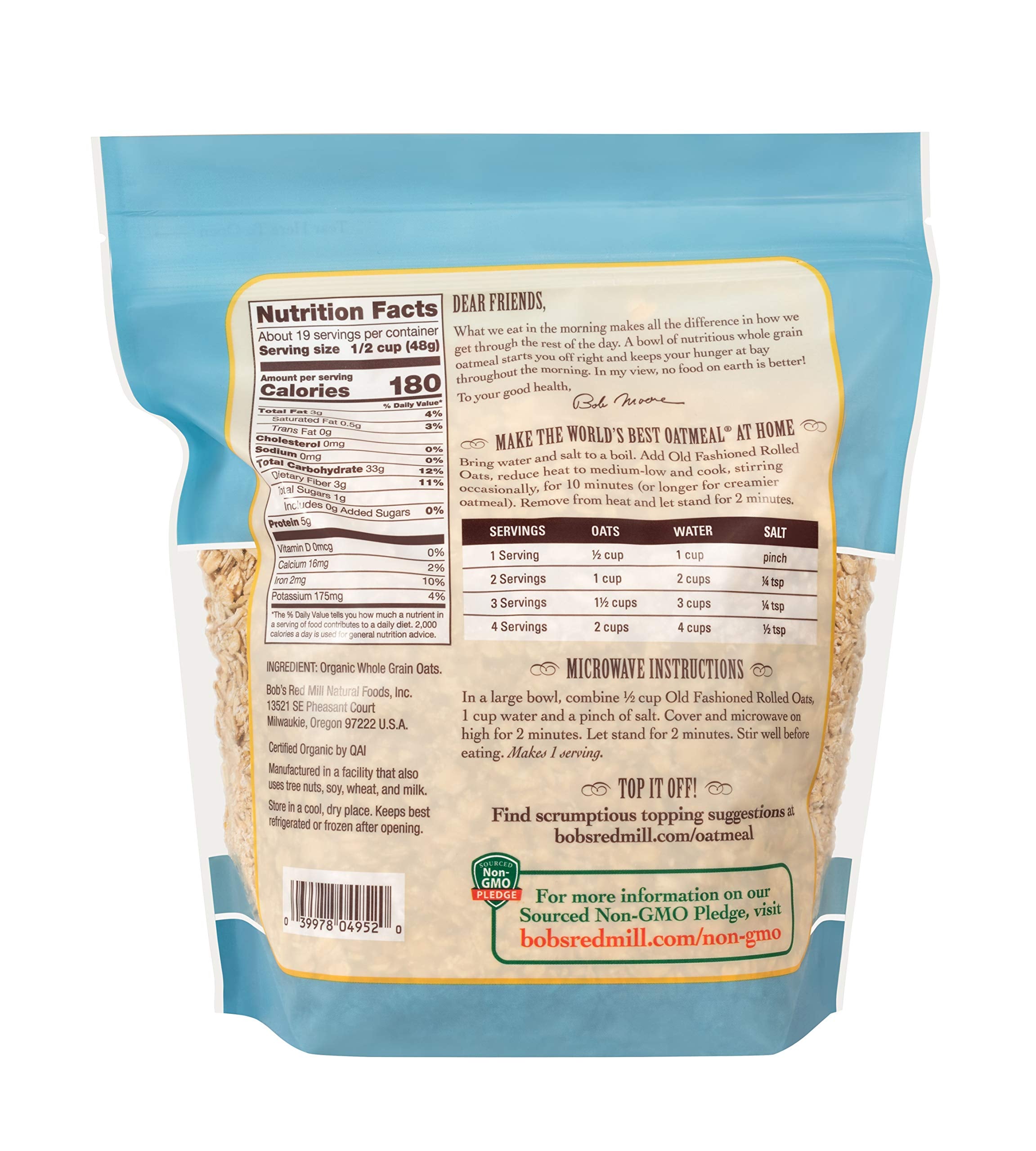 Bob's Red Mill cooked oatmeal bowl showing creamy texture and comforting breakfast