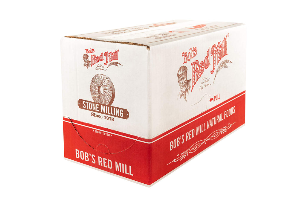 Bob's Red Mill nutrition label close-up showing organic whole-grain information