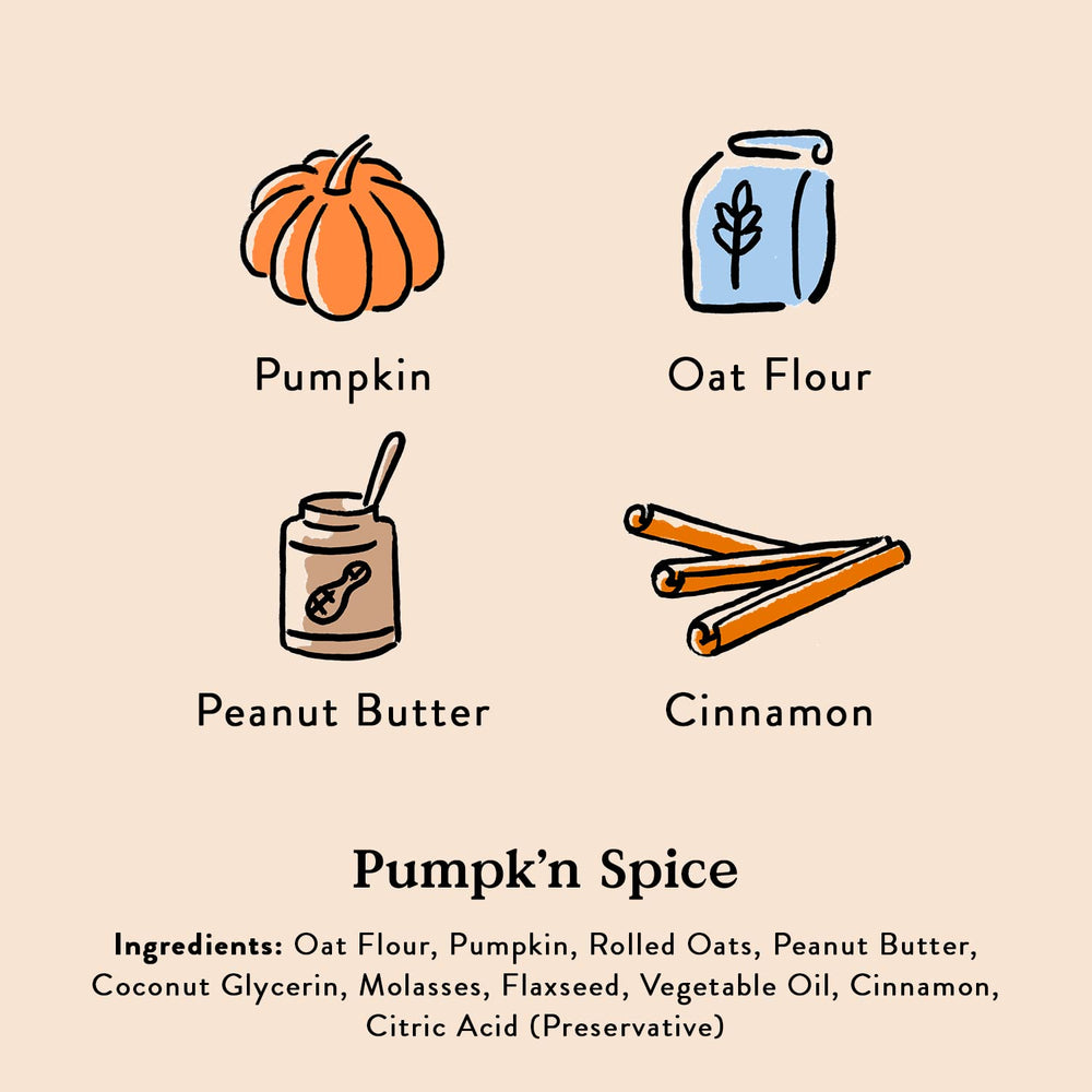 Bocce's Bakery Pumpk'n Spice soft texture emphasizing pumpkin and peanut butter goodness