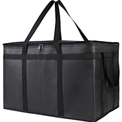 Bodaon front view of black bag showing professional delivery-ready look and large capacity