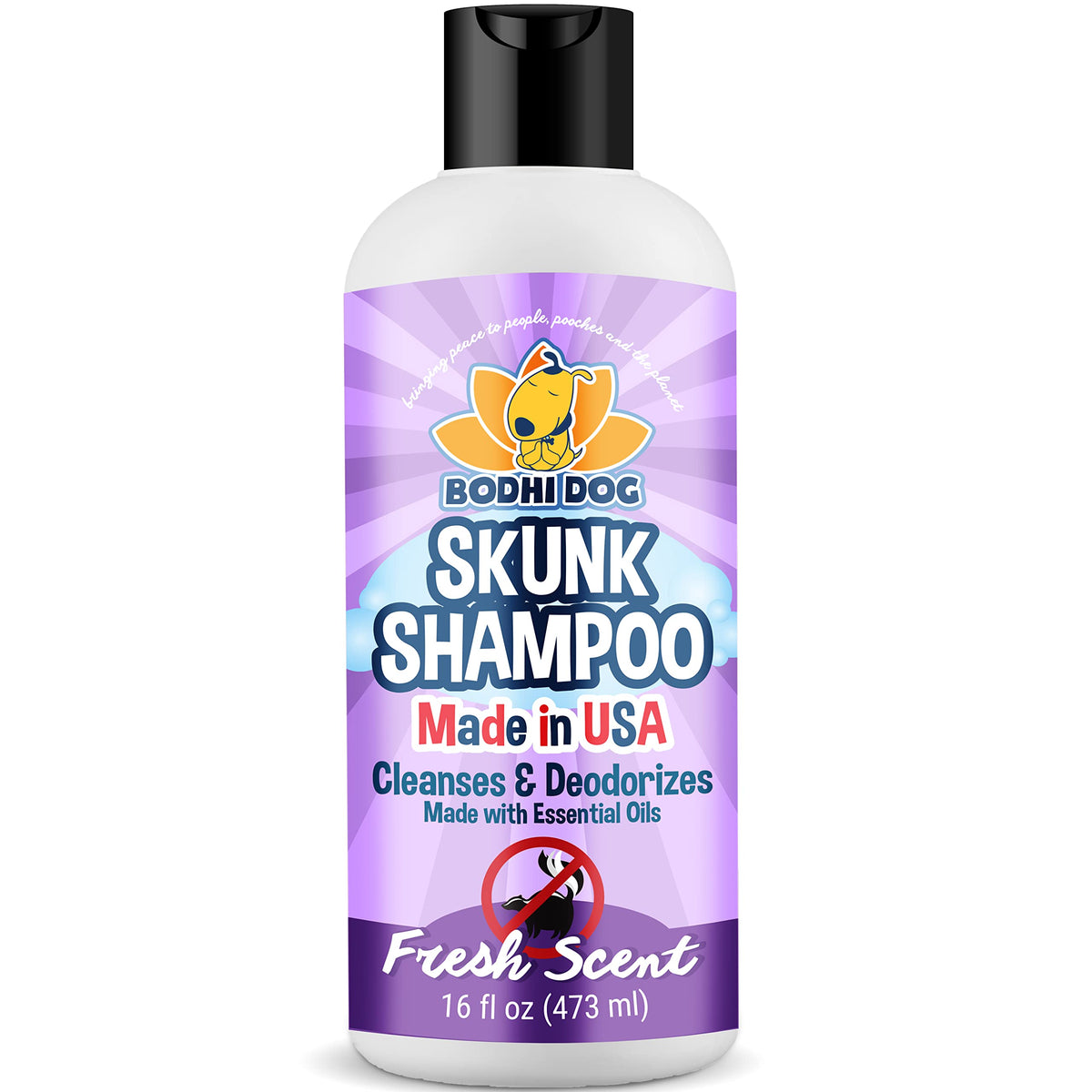 Bodhi Dog front label showing skunk shampoo benefits and scent