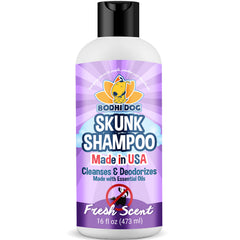 Bodhi Dog front label showing skunk shampoo benefits and scent