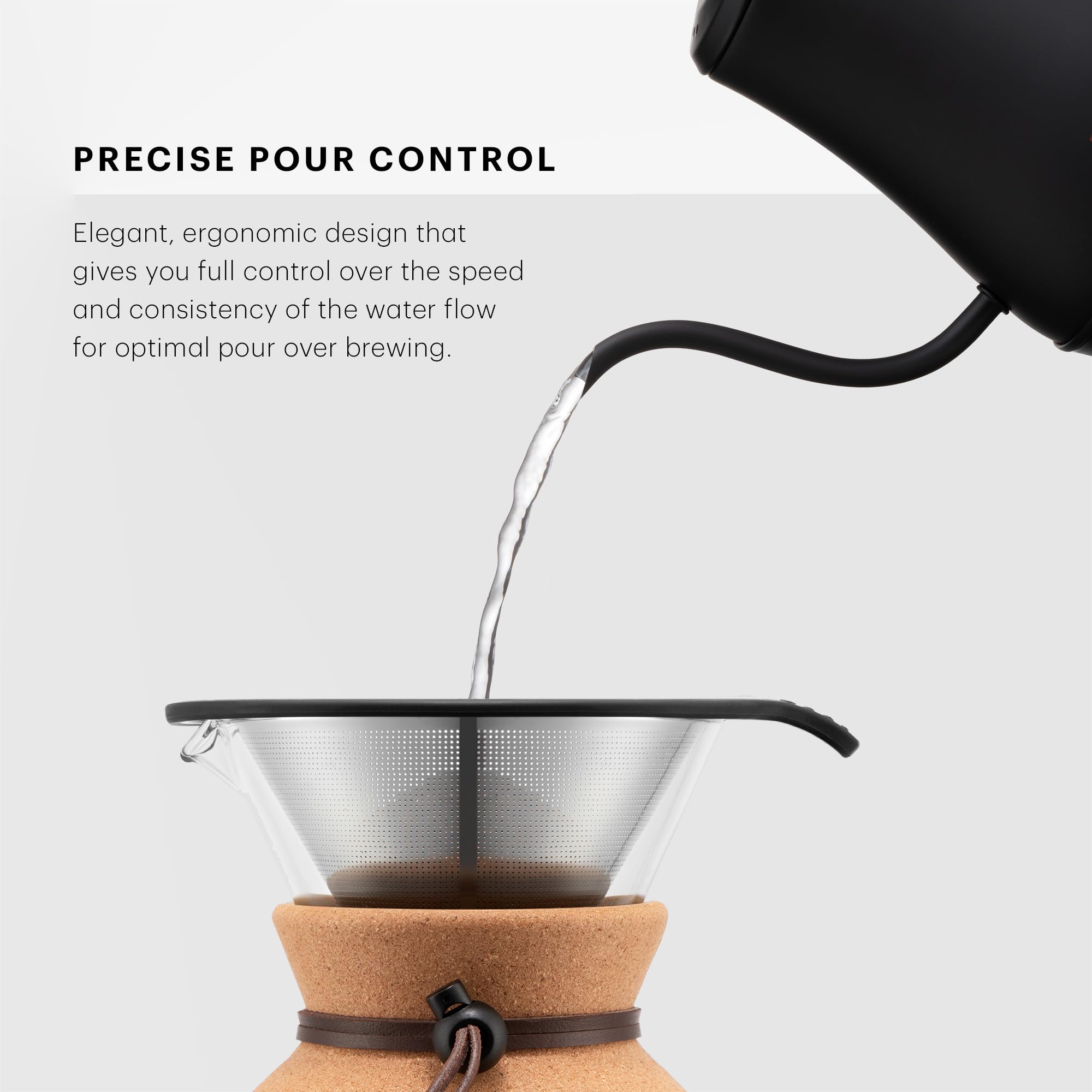 Bodum MELIOR base and power switch showing automatic shut-off for safer boiling