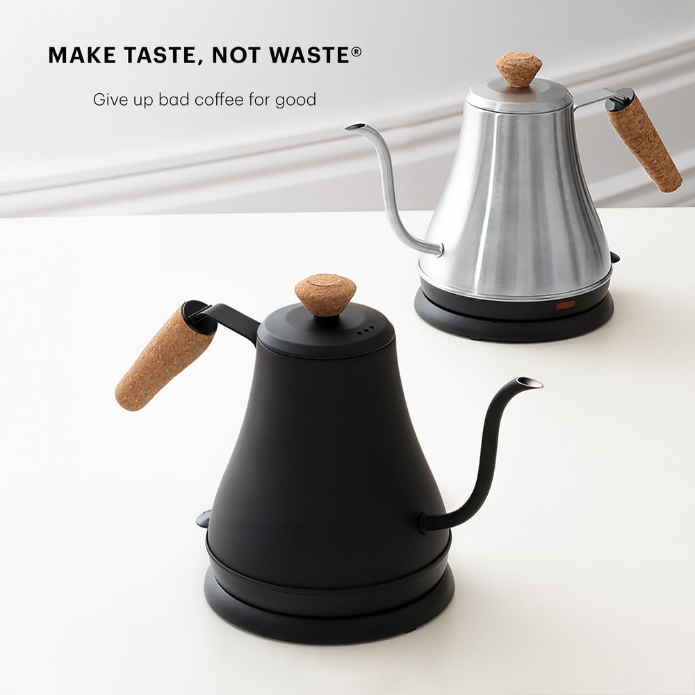 Bodum MELIOR next to coffee dripper showing 27oz capacity ideal for single-serve brewing