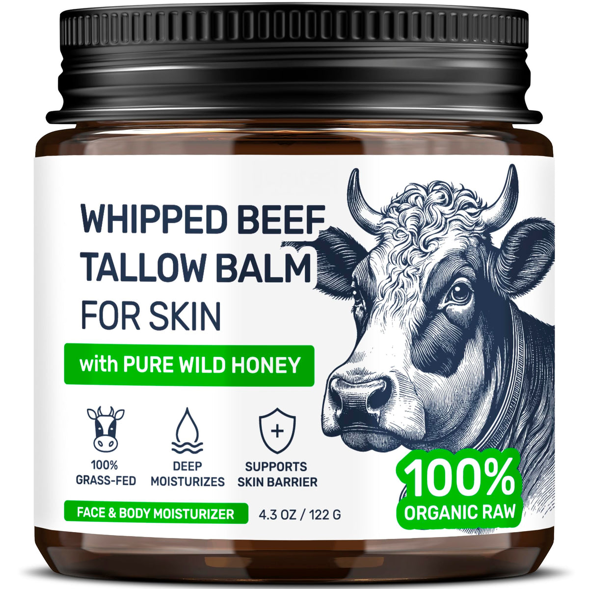 Body Art jar front view showing clean packaging and ingredient callouts