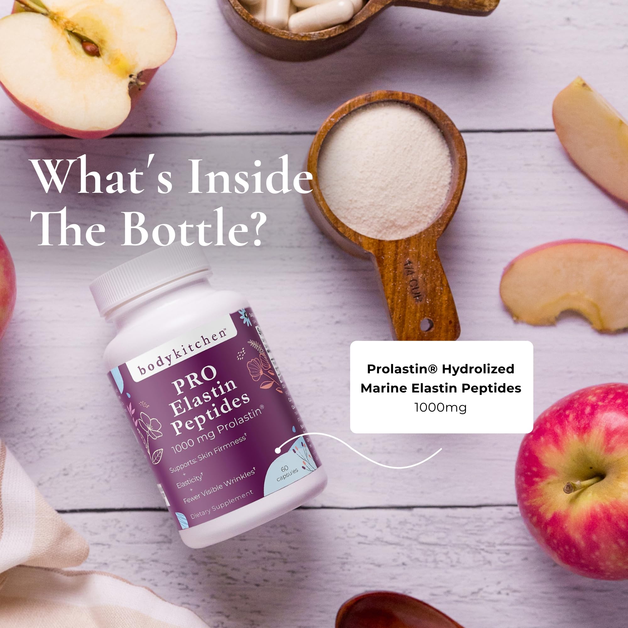 Body Kitchen close-up of elastin capsules highlighting easy absorption