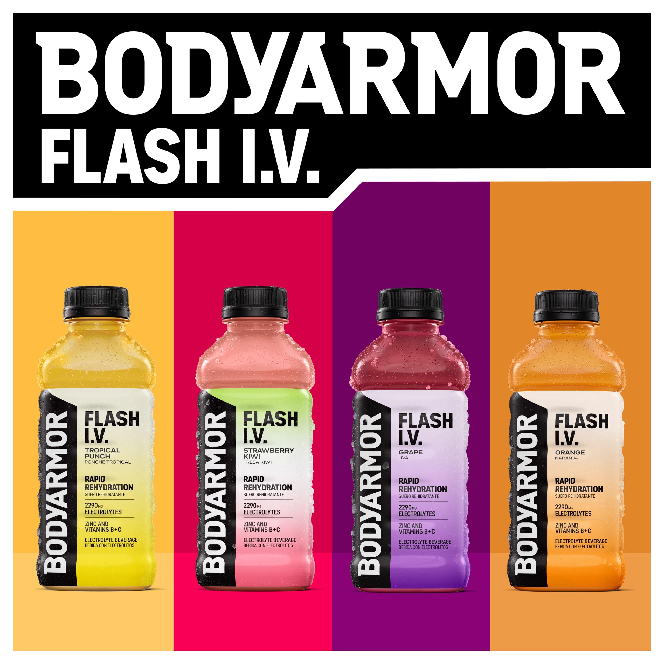 BODYARMOR Flash I.V. grape in outdoor setting for on-the-go hydration