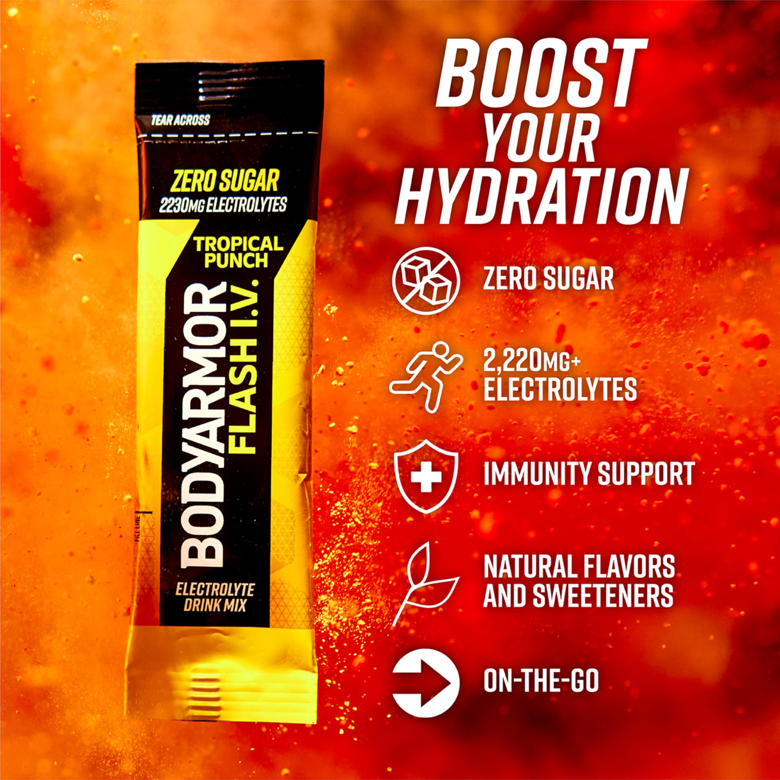 BODYARMOR stick being poured into bottle to create instant hydration