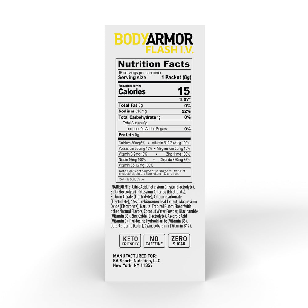 BODYARMOR sticks beside fruit and water suggesting natural flavor boost
