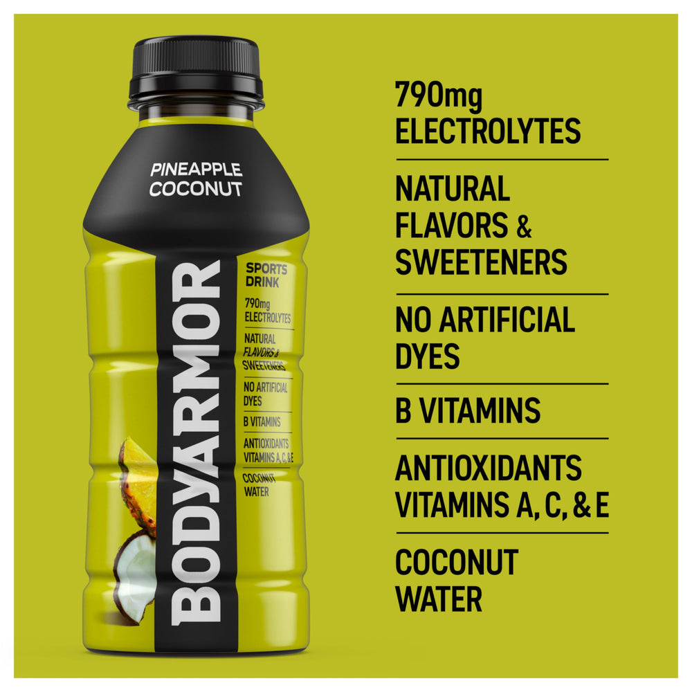 BODYARMOR coconut water splash close-up illustrating natural hydration appeal