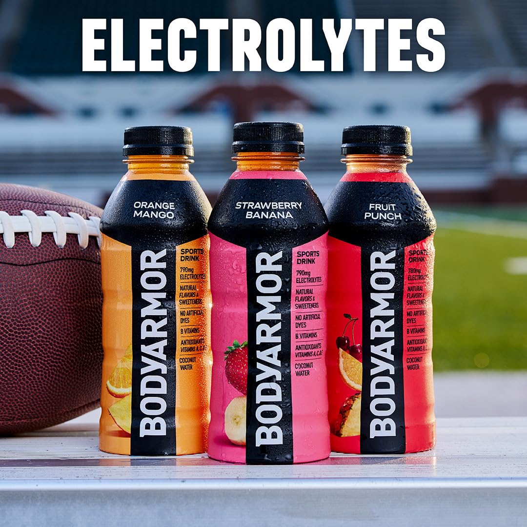 BODYARMOR being poured into a glass showcasing clear color and thirst-quenching benefit
