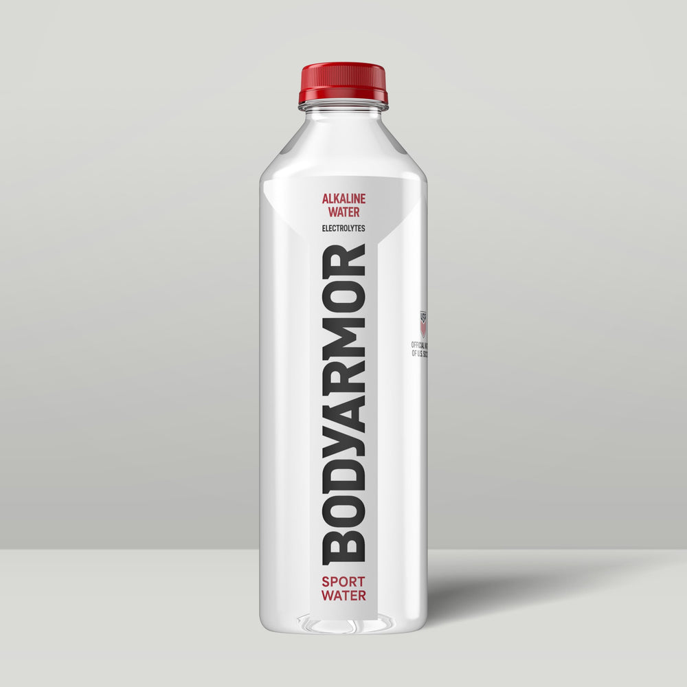 BODYARMOR SportWater multiple bottles on shelf for bulk storage and value