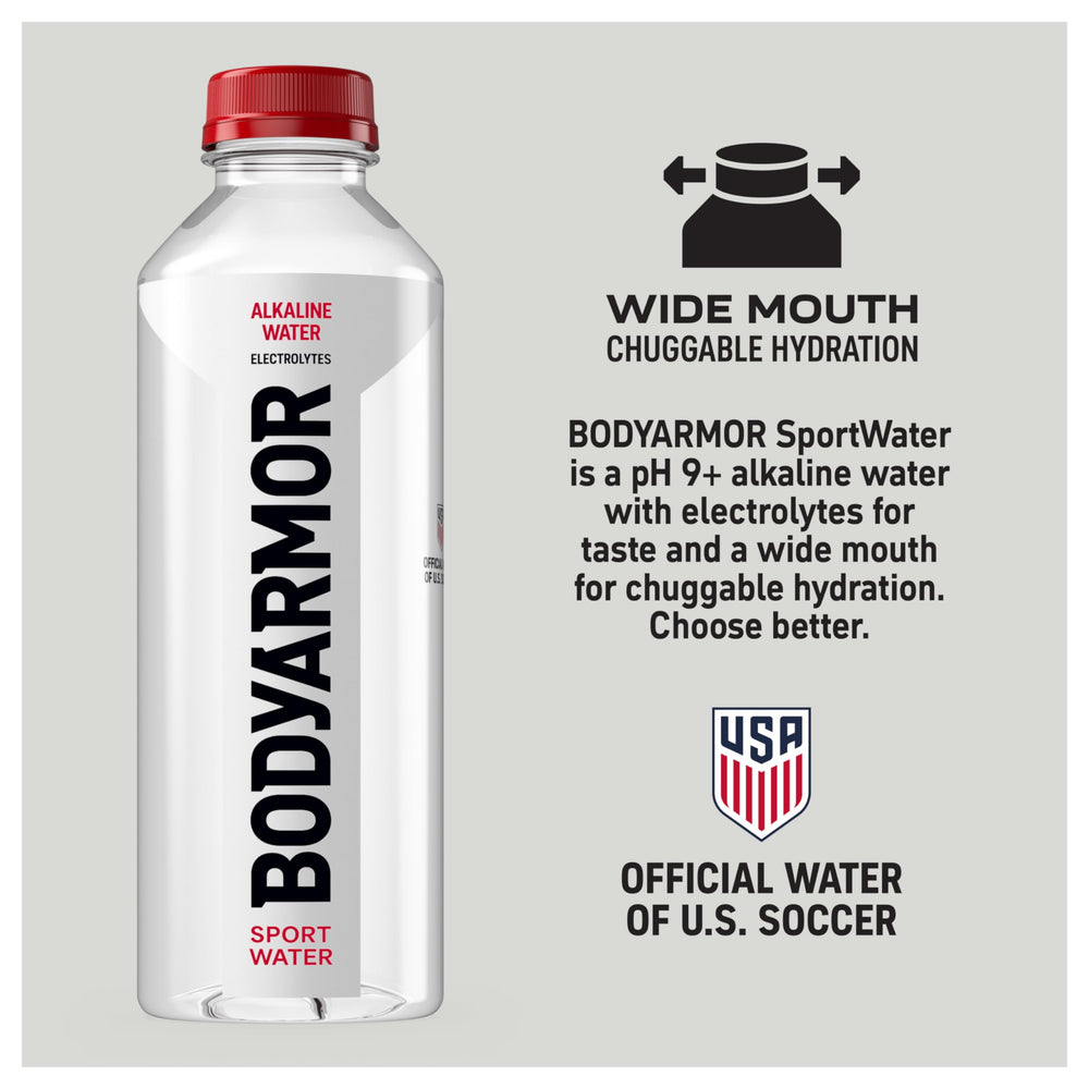 BODYARMOR SportWater sport cap in use for quick on-the-move drinking
