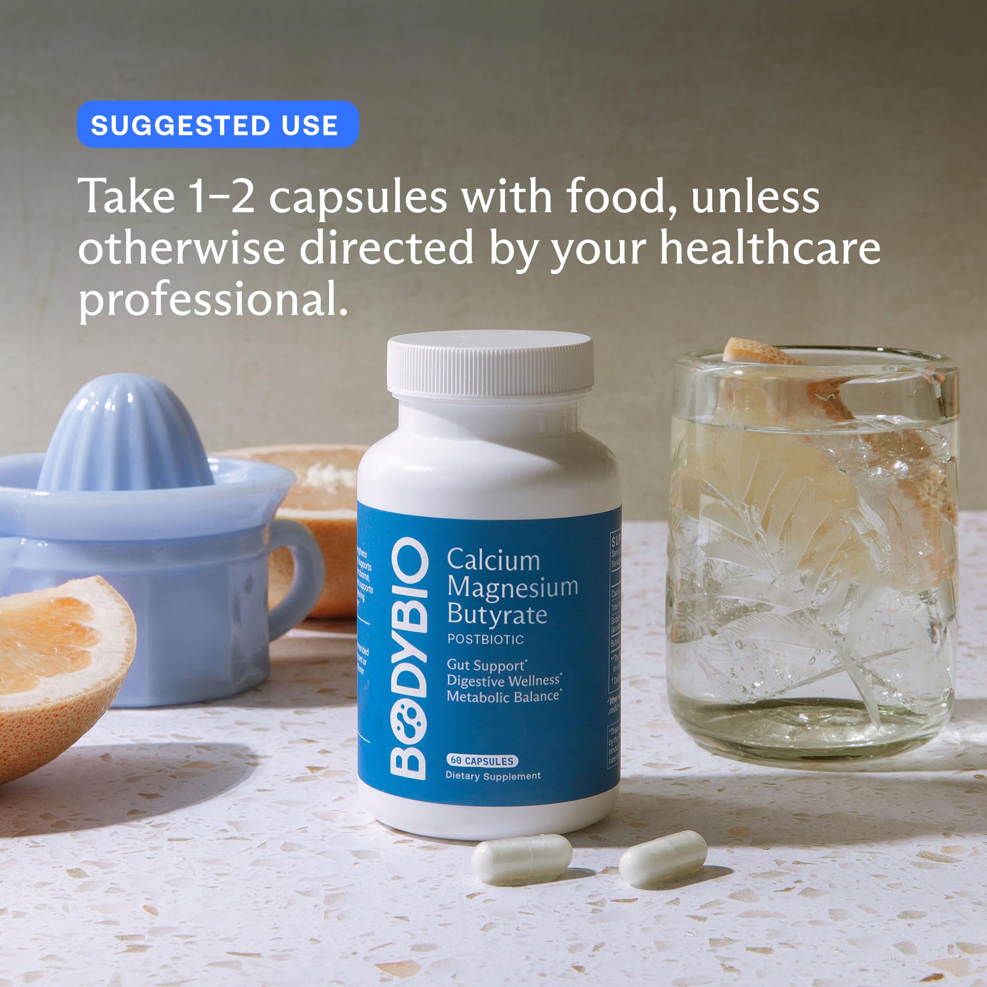 BodyBio minerals display of calcium and magnesium supporting mineral balance