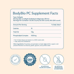Pouring BodyBio PC into a glass, demonstrating easy daily supplementation