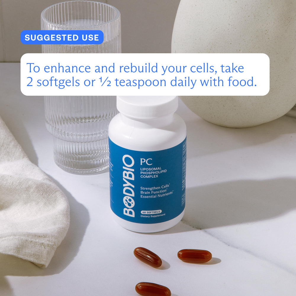 Close-up of BodyBio PC sheen and texture, conveying purity and mixability