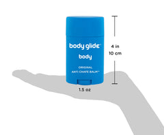 BodyGlide being applied to inner thigh to prevent rubbing and discomfort