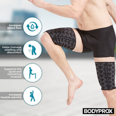 BODYPROX texture detail of knit fabric, breathable stretch for comfort and heat release