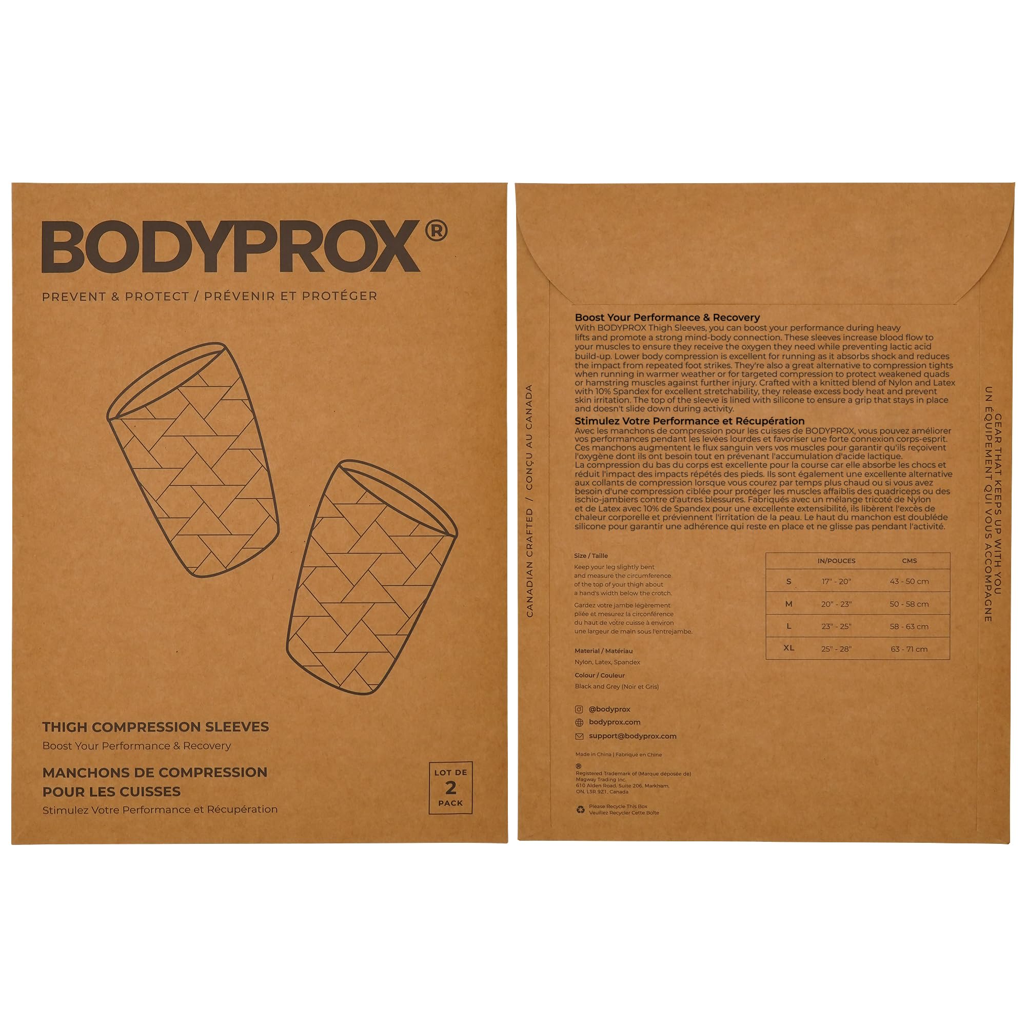 Bodyprox packaged pair showing contents and ready-to-wear convenience