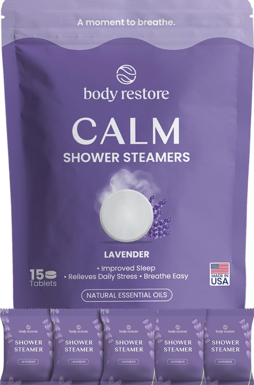 Body Restore front packaging showing calm lavender and gift-ready design