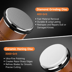 BOGONI diamond and ceramic discs detail showing abrasive surfaces for sharpening