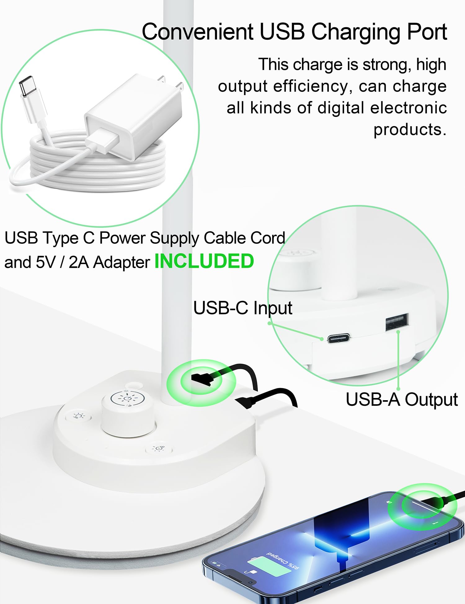 BOHON lamp base with USB port charging phone providing convenient charging benefit