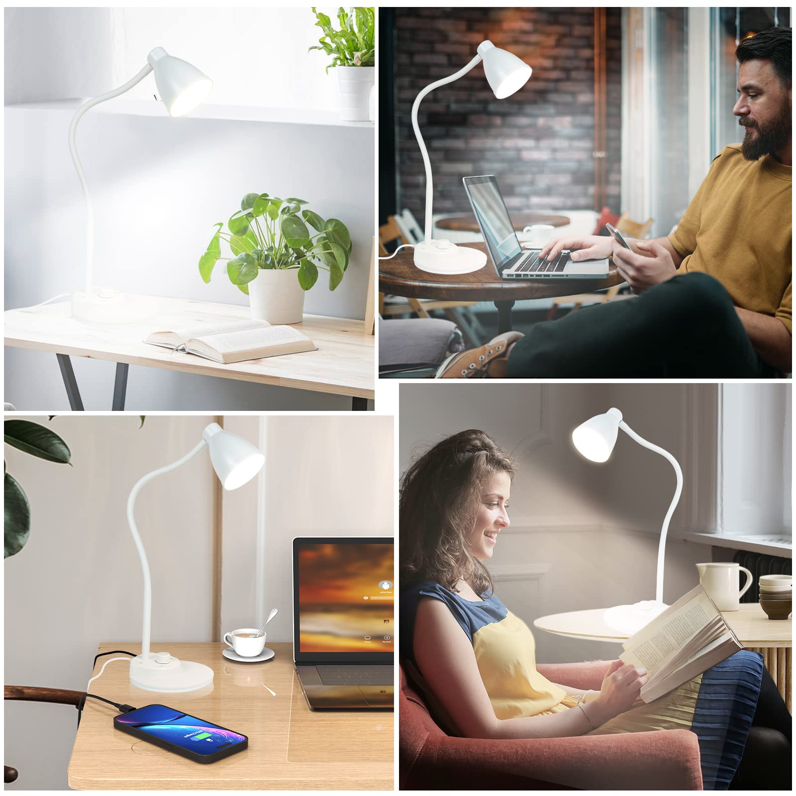 BOHON lamp illuminating a tidy desk setup for focused reading and study benefit
