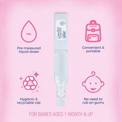 Boiron Camilia clear liquid close-up highlighting tasteless absorption benefit