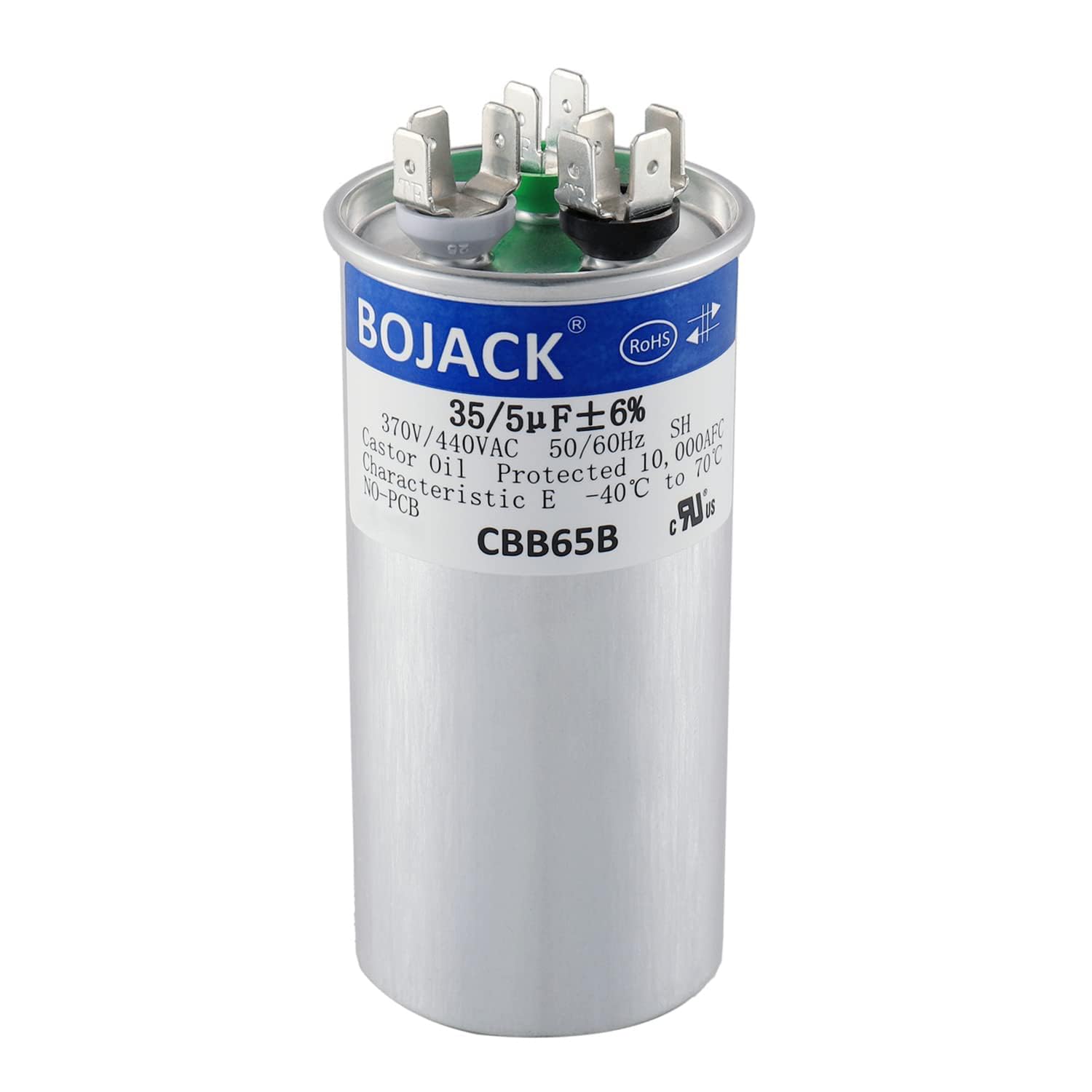 BOJACK capacitor top terminals H F C clear labeling for quick safe wiring