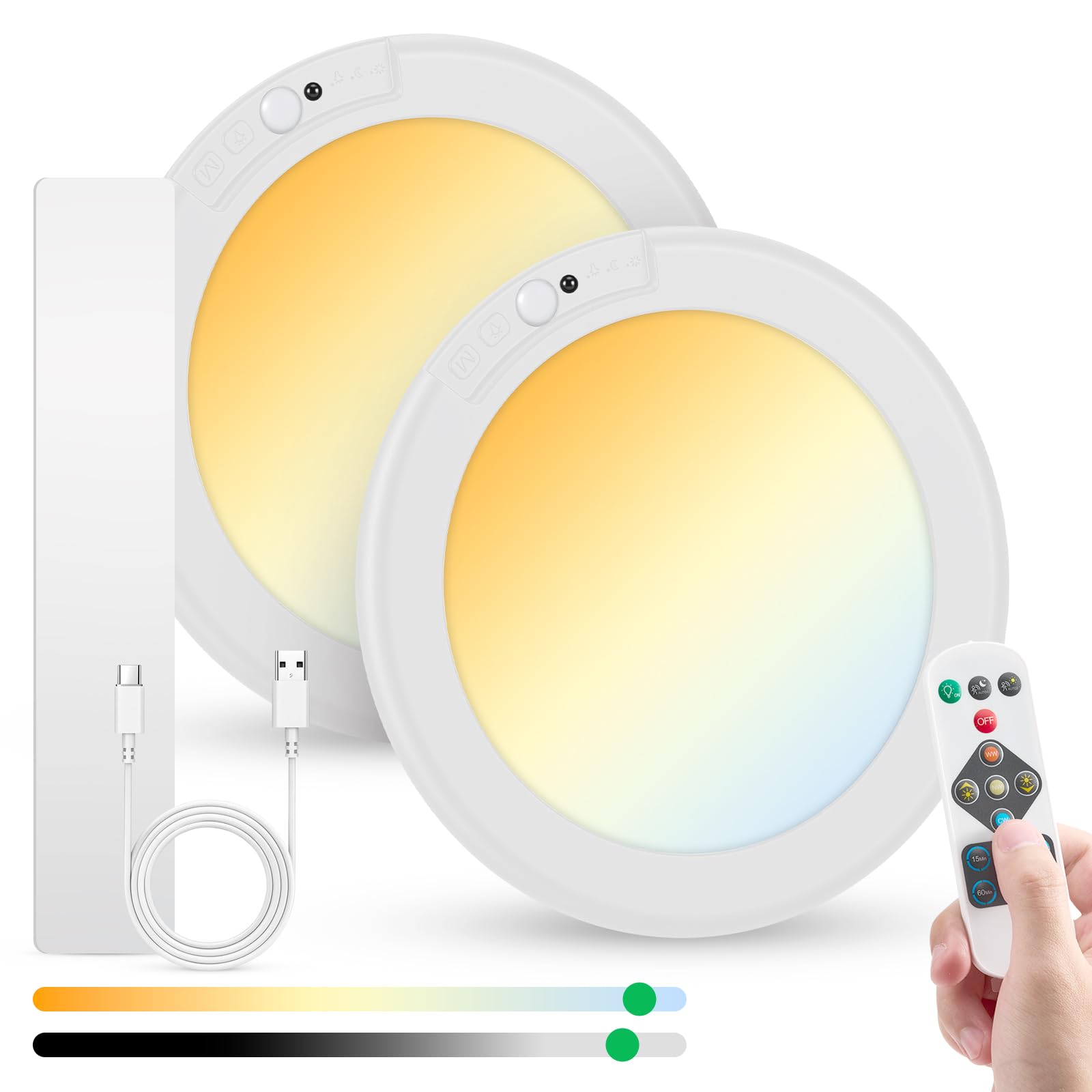 Bojim front view showing compact ceiling light and clean design for easy placement