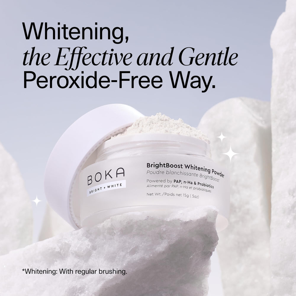 Boka being used with toothbrush demonstrating gentle effective clean
