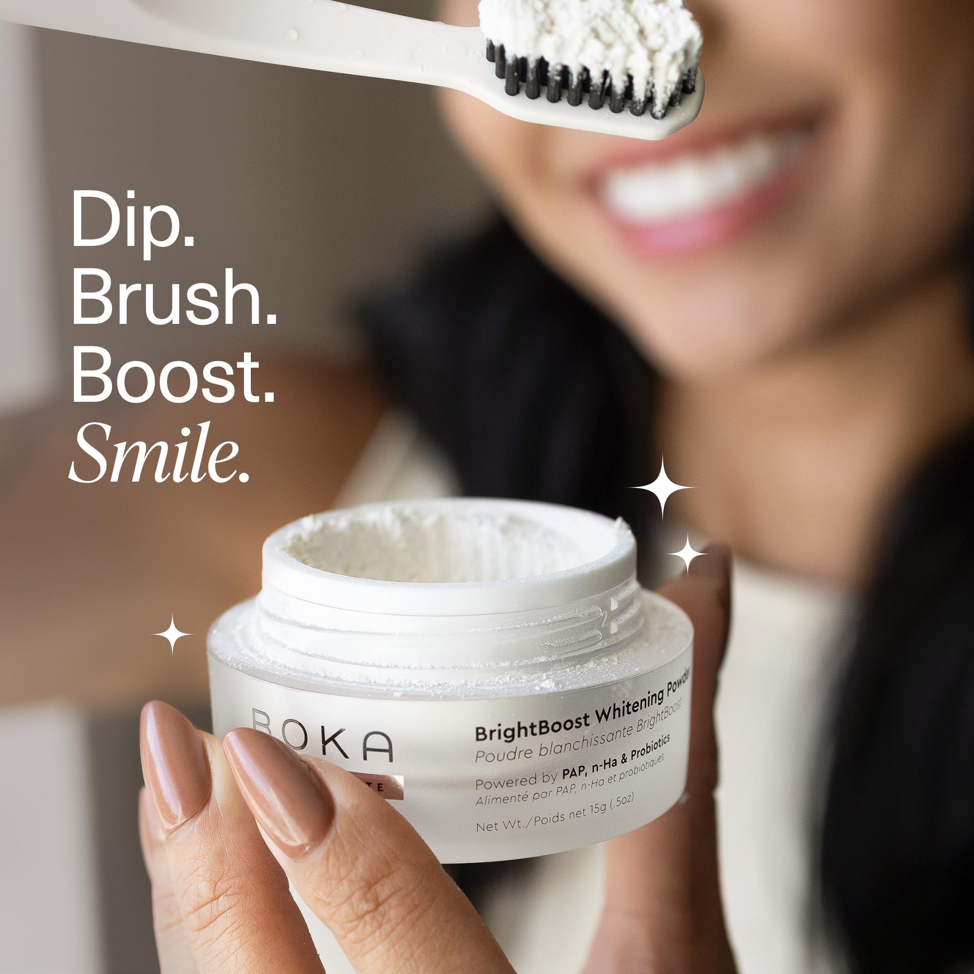 Boka label close-up showing nano-hydroxyapatite and ingredient transparency