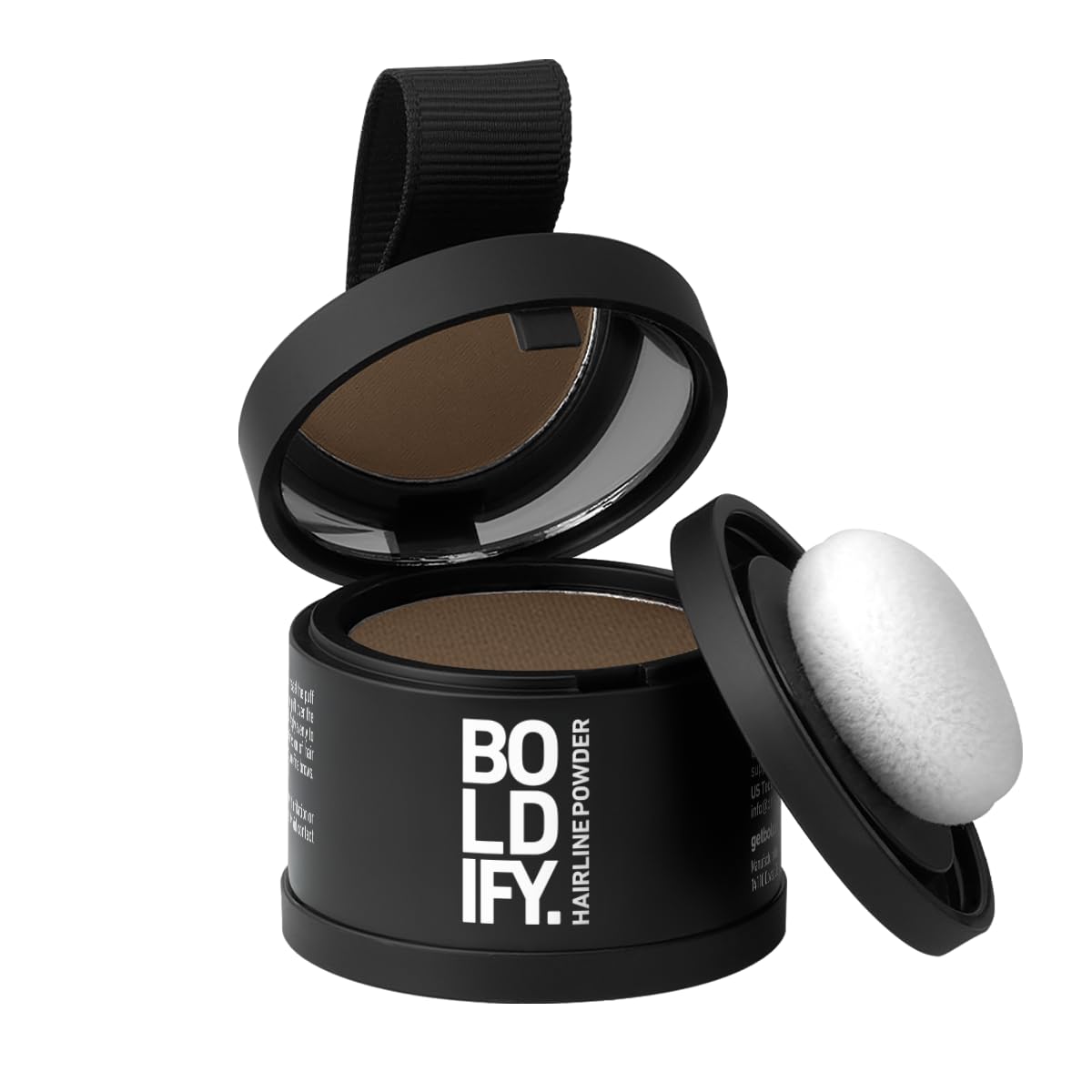 Boldify compact front view showing light brown shade and portable design benefit
