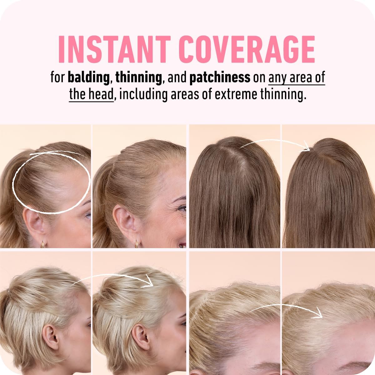 Applying Boldify Dark Blonde with a small brush for accurate root coverage