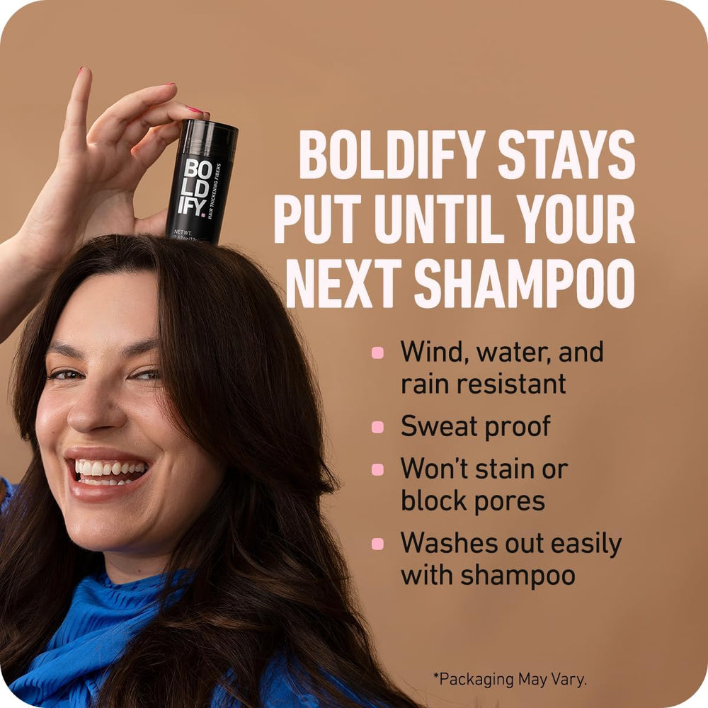 Boldify label and ingredients displayed highlighting vegan formula and scalp-friendly benefits