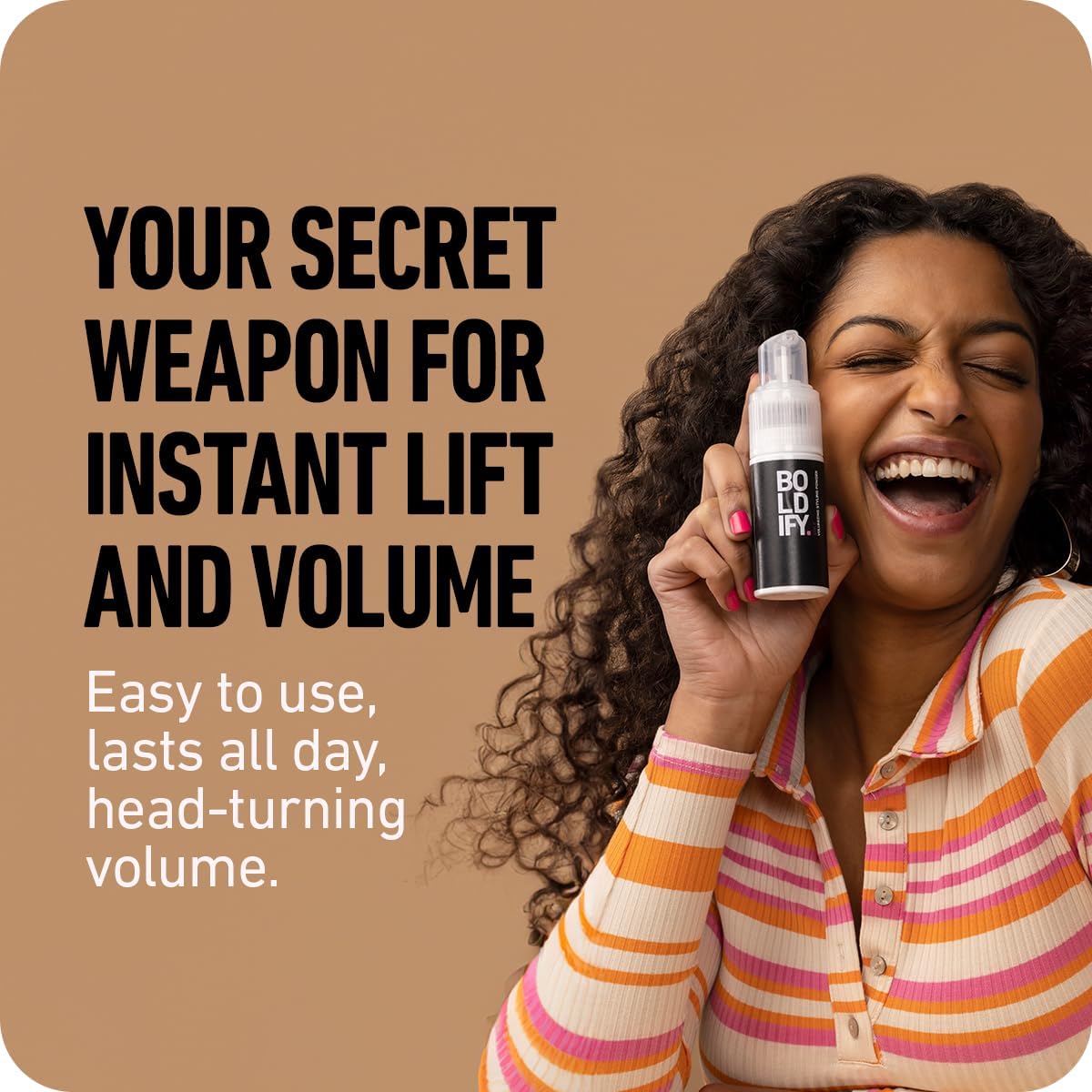 Boldify nozzle close-up highlighting easy precision and mess-free use