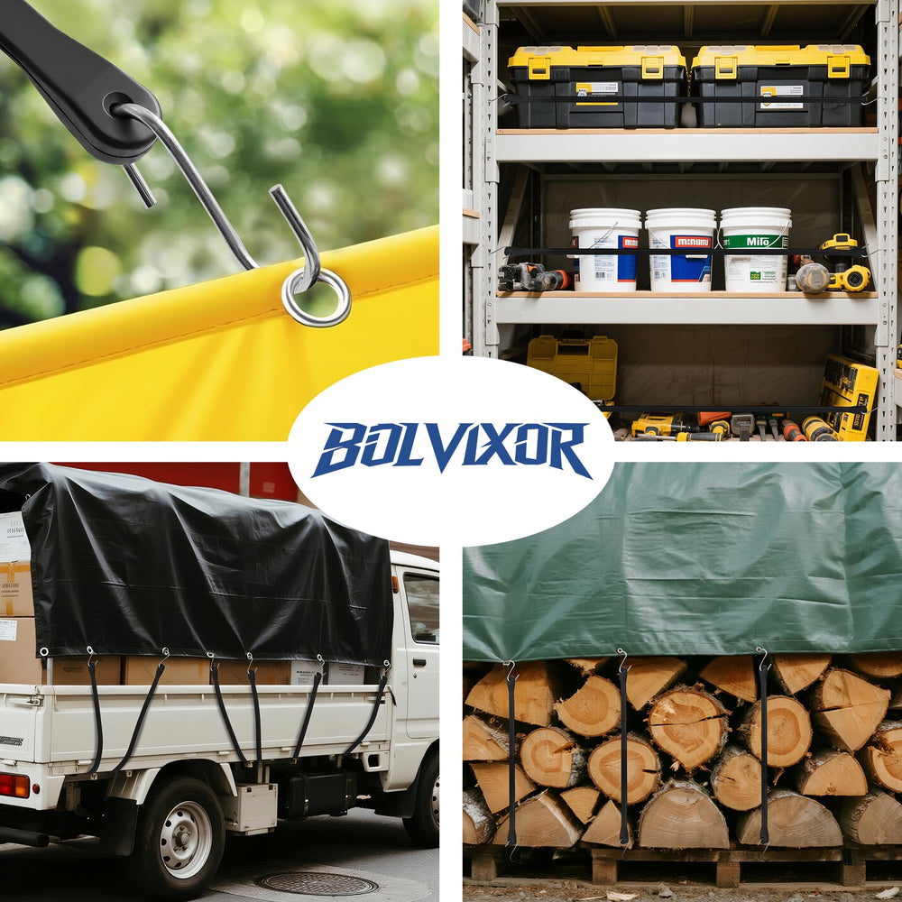 Bolvixor adjustable 31-inch cord being shortened to fit a larger load efficiently