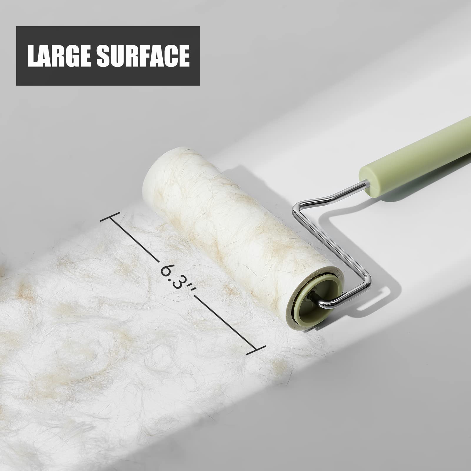 BomDa roller in use on sofa removing pet hair quickly and saving cleaning time