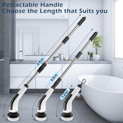 Bomves closeup of seven interchangeable brush heads for versatile cleaning