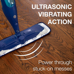 Bona close-up of the PowerPlus vibrating mop head showing cleaning action benefit