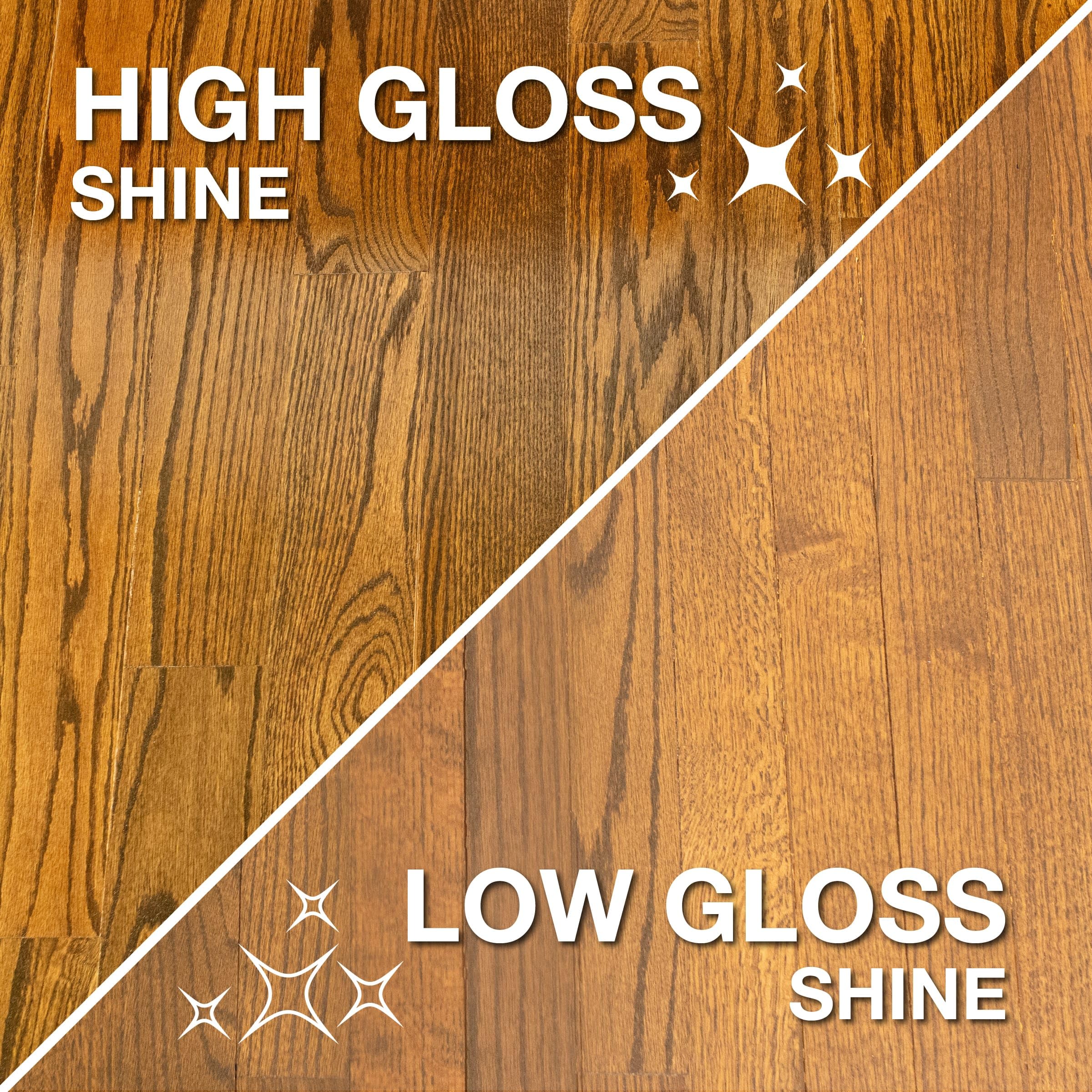 Close-up of cured low-gloss sheen on hardwood exhibiting natural look and protection